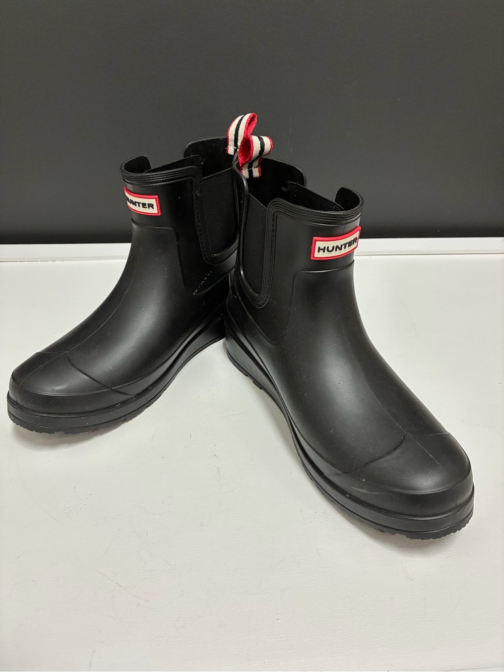 Hunter Worn Once Black Chelsea Rain Boots